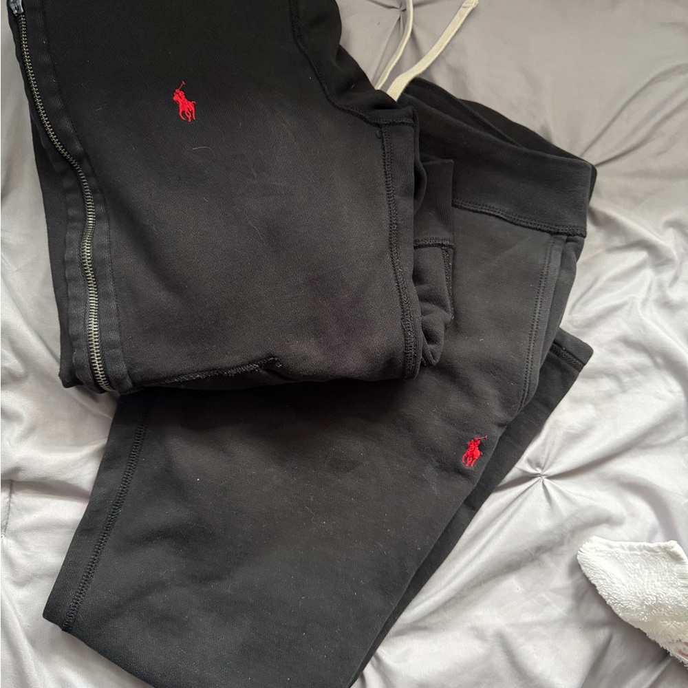 Ralph Lauren Black Jogger set with Red Emblem